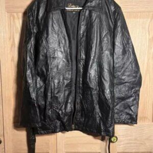 Leather & Soul Woman's 100% Black Leather Motorcycle Jacket Zipper Large 12-14